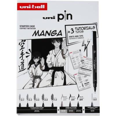 Coffret édition Manga (8 feutres Uni Pin + 1 Shalaku S) - UNI-BALL