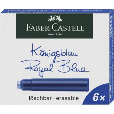 Etui de 6 cartouches Standard effaçable Bleu royal - Faber-Castell