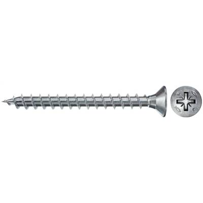 Boite de 200 Vis à bois PowerFast II 3,0x12 Tête fraisée PZ Zingué Filetage total - FISCHER