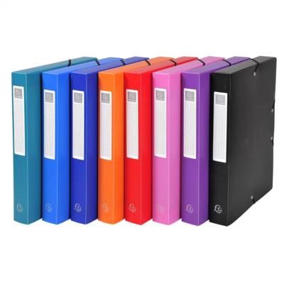 Boite de Classement Exabox Dos 40mm PP 7/10e OPAK - A4 - Couleurs assorties - EXACOMPTA