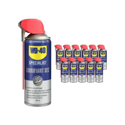 Lubrifiant sec WD40 PTFE - Lot de 12 - 33394 - WD-40 COMPANY