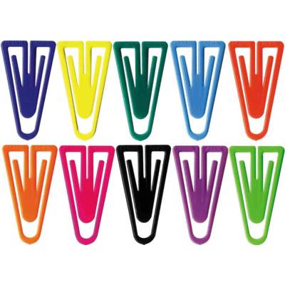 Trombones plastique 25 mm assortis par couleur sachet de 100 - LAUREL