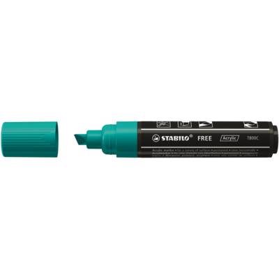 Marqueur pointe large FREE acrylic T800C vert turquoise - STABILO