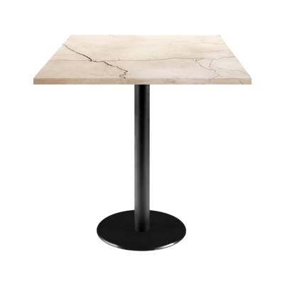 Table pied noir 70x70cm lune blanche - intérieur - RestooTab