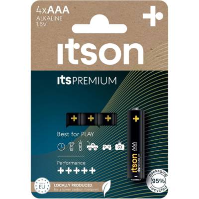 Pack de 4 Piles Alcalines LR03/AAA 1,5V itsPREMIUM - ITSON