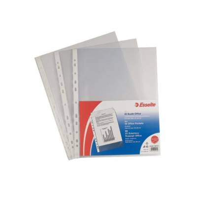 Lot de 50 pochettes perforées A3 Portrait polypropylène 90μ grainé - ESSELTE