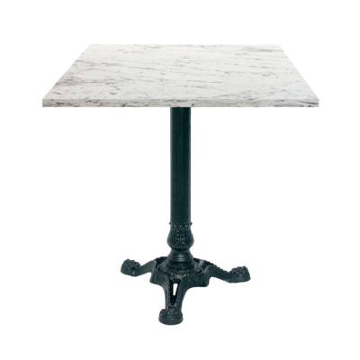 Table pied noir 70x70cm calacatta - intérieur - RestooTab