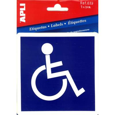 Pictogramme PVC Adhésif Passage handicapé 114 x 114 mm - APLI-AGIPA