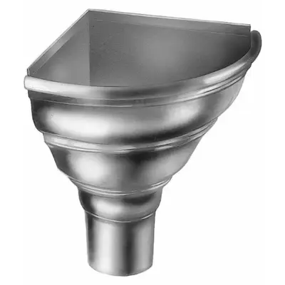 Cuvette 1/2 ronde d'angle VM Building - zinc naturel - Ø 100 mm - 220019391 - VM BUILDING SOLUTIONS