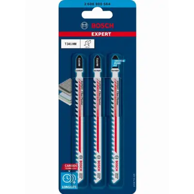 Lame de scie sauteuse Expert Carbure T 341 HM BOSCH 132 mm Spécial Plâtre - 2608900564