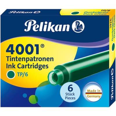Etui de 6 Cartouches d'encre 4001 TP/6 Vert foncé - PELIKAN