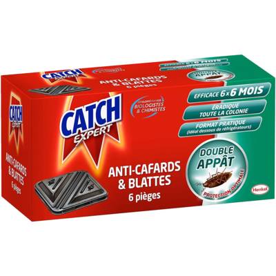 Boîte de 6 pièges Contaminateurs Anti-Cafards & Blattes - CATCH