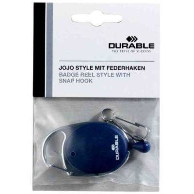 Porte-badge avec Clip avec enrouleur 80 cm Ovale Bleu Pqt de 10 - DURABLE