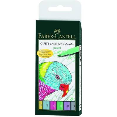 Feutre Pitt Artist Pen pastel étui de 6 - FABER-CASTELL
