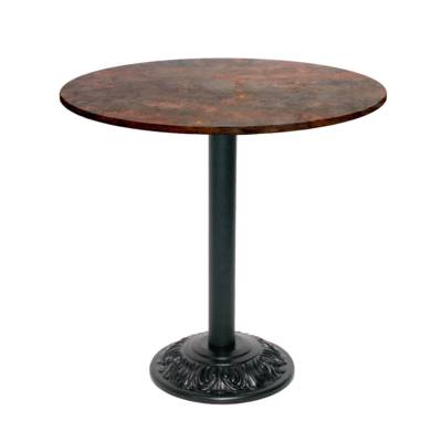 Table pied noir Ø70cm rouille underground - intérieur - RestooTab