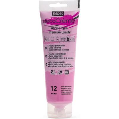 Tube 120ml Peinture Acrylique Décocrème Mat ROSE INDIEN - PÉBÉO
