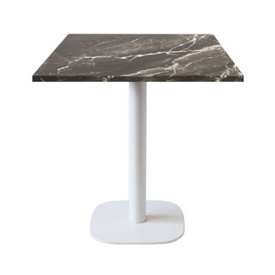 Table pied blanc 70x70cm marbre royal - intérieur - RestooTab