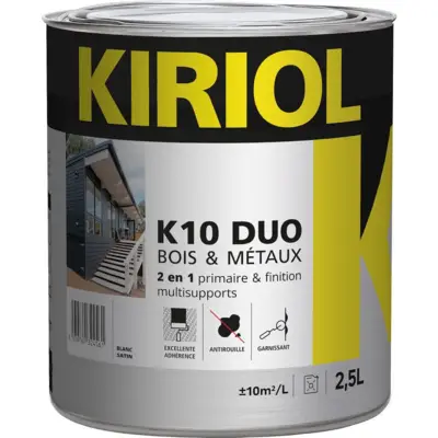 Peinture antirouille K10 Duo COMUS Satin Blanc 2.5L - A005365 - COMUS SAS