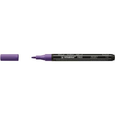 Marqueur pointe fine FREE acrylic T100 violet - STABILO