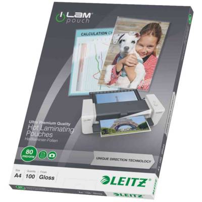 Paquet de 100 pochette à plastifier iLAM UDT A4 Brillante 160 Microns (2x80) - LEITZ