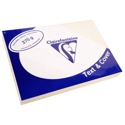 Paquet 100 Couvertures reliure Text&Cover Toilé 270g A4 210x297 mm Blanc ivoire - CLAIREFONTAINE