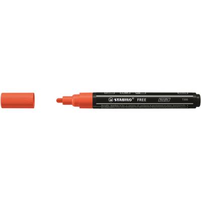Marqueur pointe moyenne FREE acrylic T300 rouge - STABILO