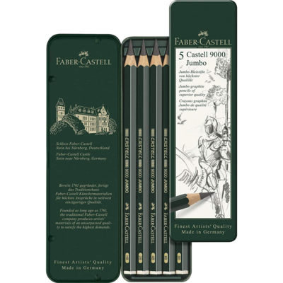 Étui de 5 crayons graphite Castell 9000 - Faber-Castell