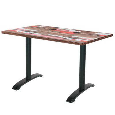 Table pied noir 160x80cm redden wood - intérieur - RestooTab