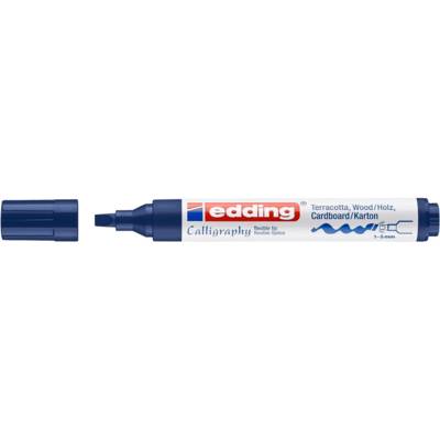 Marqueur calligraphie 1455 bleu acier 1-5 mm - EDDING