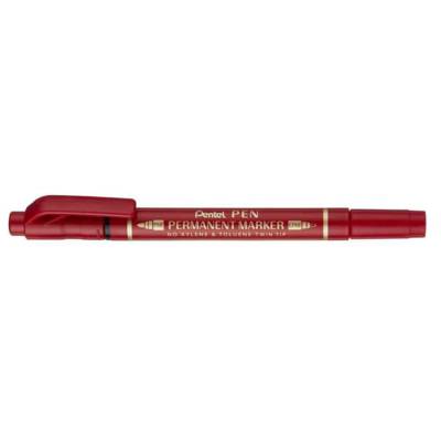 Marqueur permanent Pen, double pointe, rouge - PENTEL
