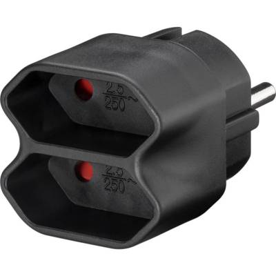 Adaptateur de Prise adaptateur compact avec 2x Prise Euro (type C, CEE 7/16) - GOOBAY