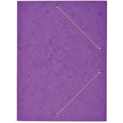 Chemise Carte Lustée 24 x 32 cm à rabats avec élastique Mauve - COUTAL