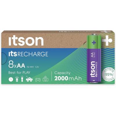 Boîte de 8 piles rechargeables AA prêtes à l'emploi Pro NiMH, 2000 mAh - ITSON