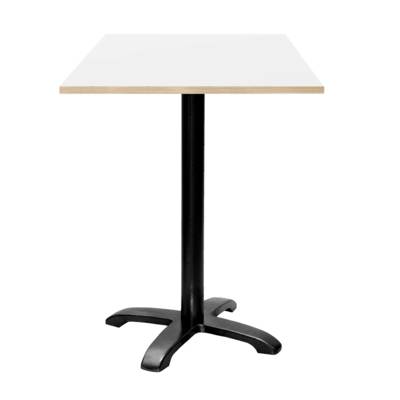 Mange-debout pied noir 60x60cm blanc chant bois - intérieur - RestooTab