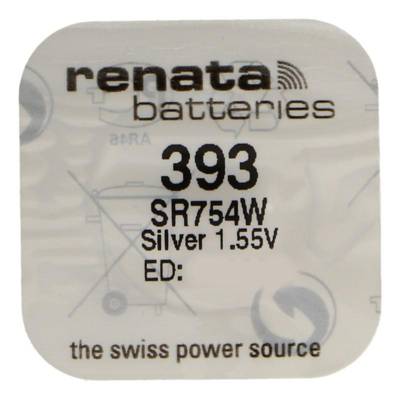 Pile bouton Silver Oxyde 393 / SR754W 0% mercure - RENATA