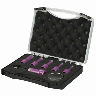 Coffret de 6 trépans SIDAMO Diamant à sec - M14 Ø9/8/10/12/18/22 mm - 11101451 - SIDAMO SA