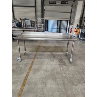 Table inox - Largeur XL (L=1610-2010mm) - Avec dosseret, Sur Roulettes - TBLXLP70DossRoul - Vesto