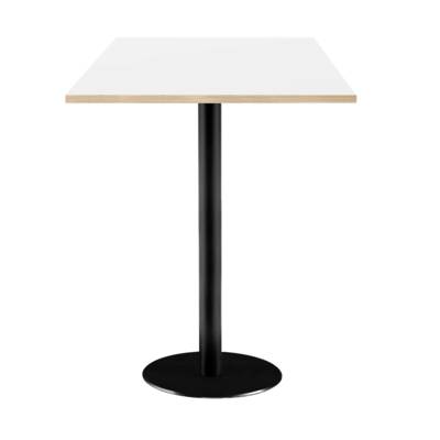 Mange-debout pied noir 60x60cm blanc chant bois - intérieur - RestooTab