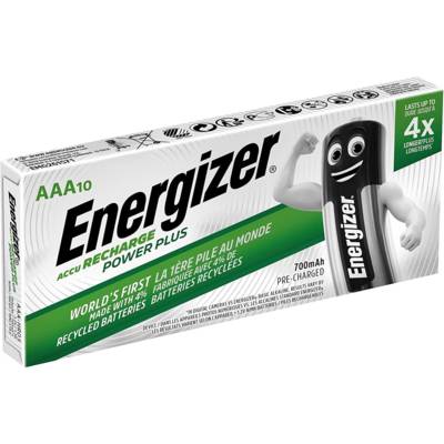 Pack 10 Piles Rechargeables Power Plus HR03 AAA 700mAh - ENERGIZER