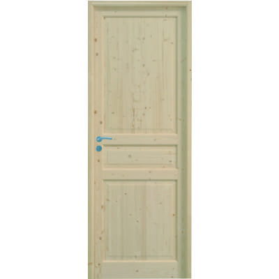 Bloc-porte sapin CIRCEE à recouvrement H.92 mm - 204 x 63 cm - droit poussant - Serrure à penne dormant demi - Gedimat - GIMM MENUISERIES