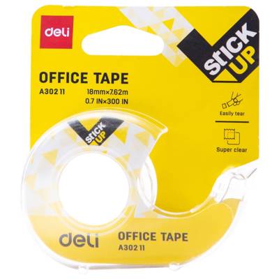 Stick Up rouleau adhésif super transparent 18 mm × 7,62 m sur dévidoir - DELI