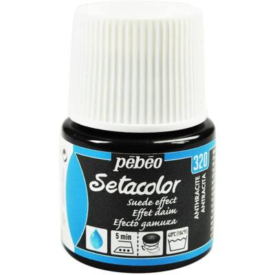 Flacon 45ml Peinture textile effet Daim ANTHRACITE - PÉBÉO