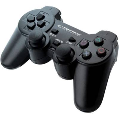 Manette de Jeu CORSAIR Filaire Vibrante PC, PS2, PS3 Noir - ESPERANZA