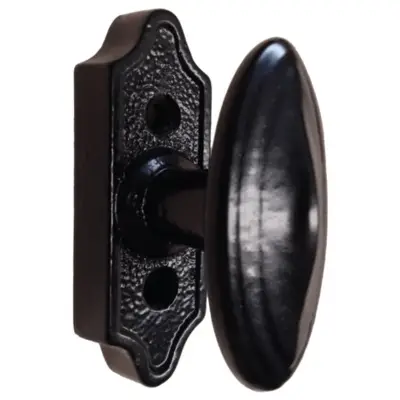 Bouton rustique sur rosette ROLLINGER époxy noir - BR1BT5EN - ROLLINGER FONDERIES