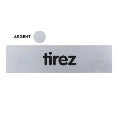 Plaquette de porte plexiglas Tirez - 170 x 45 mm - Gris argenté - NOVAP - 4035093