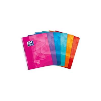 Cahier spirale Polypro grands carreaux seyès 100 pages 90 g Couleurs Aléatoires - Oxford