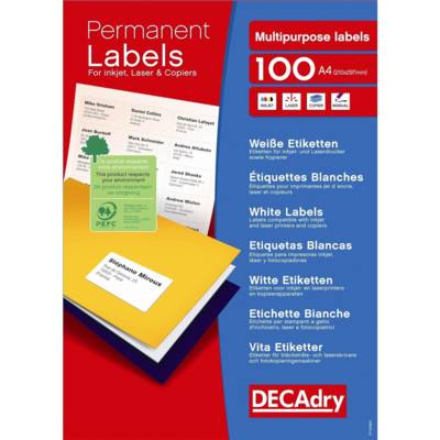 Boite 800 étiquettes blanches multi-usage 99,1 x 67,7 mm - APLI-AGIPA