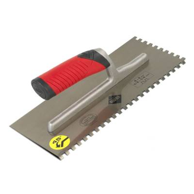 Peigne à colle lame acier manche ouvert long.28cm denture inclinée à 45° 12x12mm - Gedimat