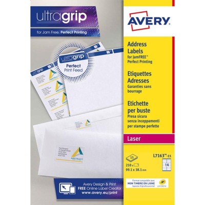 Boîte de 210 étiquettes d'adresses blanches 99,1 x 38,1mm - Avery