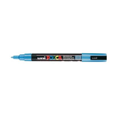 Marqueur pointe conique fine pc3m 0,9 - 1,3mm bleu ciel - POSCA